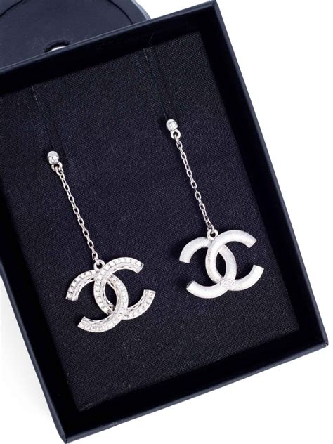 chanel earrings cc logo swarovski crystal|Chanel jewelry earrings.